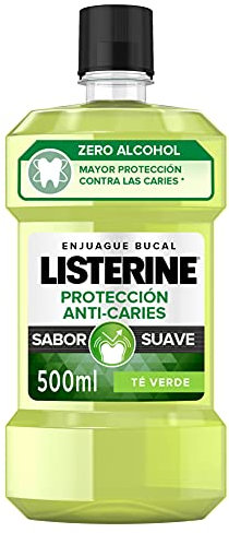 Listerine Anti-Caries Mundspülung 500 ml - Mundspülschutz mit natürlichem grünem Tee - Keimfreiheit und Plaquevorbeugung