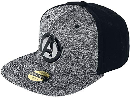 Bioworld - Difuzed Marvel - Metal Avengers Logo Snapback Grau und Schwarz.