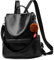 ECOTISH Damen Soft PU Leder Rucksack Handtasche Schultertasche All in One Multifunktions Anti Diebstahl Tasche Wasserdichte Rucksack (schwarz)