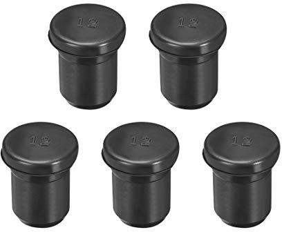 sourcing map Rubber Stopper, SPR-120 EPDM 12mm Dia Seal Hole Insert Stopper Black for Cable Gland, 5pcs