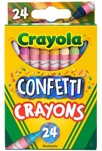Crayola Confetti Crayons, Multi Color Crayons, Kids Coloring Supplies, 24 Count