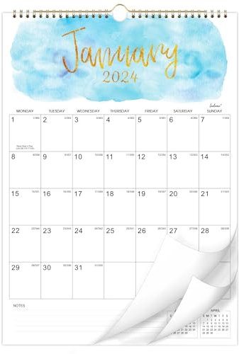 Kalender 2022-12 Monate Wandkalender von Januar 2022 bis Dezember 2022, 30 x 42,5 cm, Zwillingsdrahtbindung, große Blöcke für die Planung und Organisation zu Hause oder im Büro