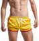 AIMPACT Sport Shorts Herren 3 Inch Mesh Bodybuilding Shorts Atmungsaktiv Turnhose Herren Kurz Training Fitness Sporthose mit Tasch (Gelb-M)