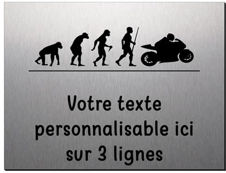 Mygoodprice Placa decorativa Evolution Moto de aluminio personalizable de 20 x 15 cm o 30 x 20 cm