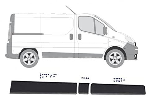 MKAREPART Ensemble complet de moulures de porte latérale droite pour SWB compatible avec Vivaro Trafic MK2 Primaster 2001-2014 (jeu à droite SWB)