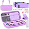 Younik Switch Zubehör Bundle, 17 in 1 Switch Zubehör Kit für Mädchen Enthalten Switch Tasche, Verstellbarer Ständer, Schutzhülle für Switch Konsole & J-Con(Lila)