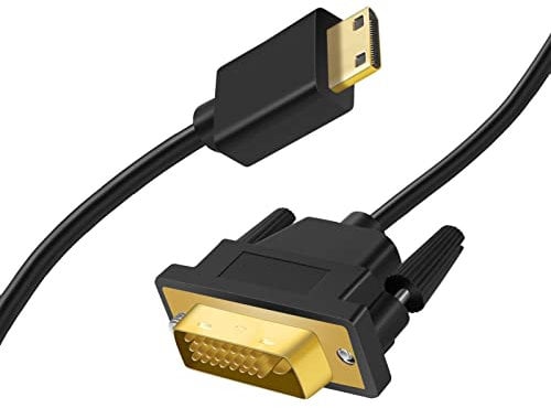 Twozoh Câble Mini HDMI vers DVI 1M, HDMI Mini (C) vers DVI 24 + 1 broches, prise en charge de 1080p, 720p