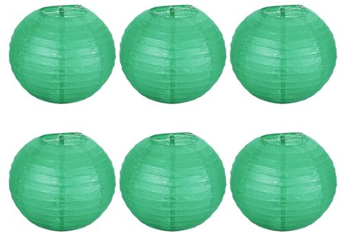 PATIKIL 10 Papier Laterne 6Pack Rund Faltbare Hängelampe für Hochzeit Home Party Festival Feier, Dunkelgrün