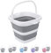 Craftend Cubo Plegable, 5 litros, Cubos pequeños de Limpieza para fregona para el hogar, al Aire Libre, bañera de plástico Plegable, portátil, Camping, Playa, Arena, Agua, Cubo Cuadrado para Ahorrar