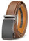 BULLIANT Gürtel Herren, Gürtel Ratsche Ledergürtel Automatikschließe für Herren Anzug Business Kleidung,Breit 35mm,Größe Angepasst(Roter Ziegelstein-115cm/32-38 taille verstellbar)