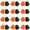 24 Stück Cheerleading-Pompons, metallischer Foliengriff, Cheer Squad Team, temperamentvolle lustige Pompons für Party, Sport, Tanz, Cheer, je 30 g (Orange, Schwarz)