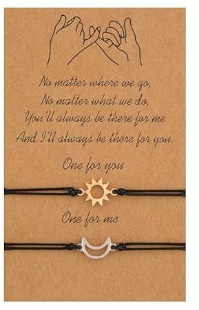 Tuklye 2Pcs Friendship Bracelets for Men and Women Best Friend 100 Percent Handmade String Rope Adjustable Close Relationship Promise Matching Jewelry Forever Gift, Silver, 18 30 cm (ODEROL1-a)
