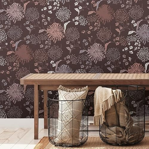 Livingwalls House of Turnowsky 389003 Wallpaper Floral Red Purple Non-Woven Wallpaper 10.05 m x 0.53 m Made in Germany