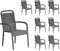 LC Garden 8er Set Romano« Stapelstuhl Lübeck grau Rope Armlehnenstuhl Balkonstuhl Bistrostuhl Gartenstuhl Outdoor