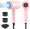 Phon Ionico, Slopehill Asciugacapelli Professionali con Motore AC 1800w per Asciugatura Rapida, Pulsante Caldo/Freddo, 1 Diffusore 2 Concentratori, 3 Impostazioni Di Temperatura （Rosa）