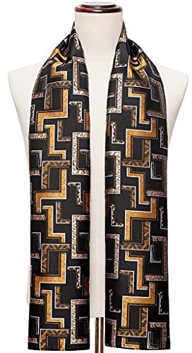 Herrenschal Gold Jacquard Plaid Seide Herbst Winter Casual Business Anzug Hemd Schal für Damen Herren 160 * 50 cm (Farbe: A, Größe: Einheitsgröße)