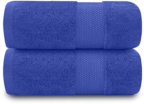 GC GAVENO CAVAILIA Extra großes Badetuch, 2-teilig, 700 g/m², Hotelqualität, ägyptische Baumwolle, extra große Handtücher, 100 x 180 cm, extra weiches Badetuch – Königsblau