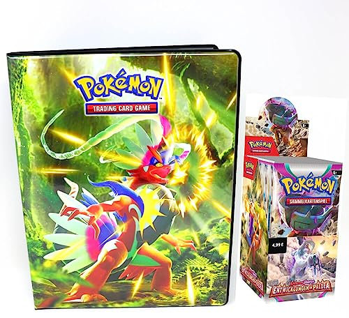 Pokemon Sammelkarten Karmesin & Purpur - Entwicklung in Paldea Karten - Ultra Pro 9-Pocket Trading Cards Deutsch - 1 Mappe + 1 Display