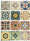 Set de x12 Posavasos Cuadrado Cerámica Hidraulico Colorido, Salvamantel Decorativo Elegante, Accesorio para Cocina, para Vasos, Vino, Cerveza, Café y Té, 11 cm