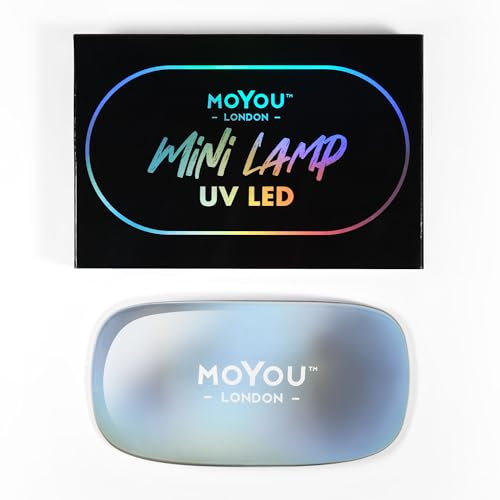 MOYOU LONDON LED & UV Light for Gel Nails – Lightweight & Compact 6W Curing Lamp with 5V/1A USB Power Cable – Gel Nail Polish Lamp & Other Nail Supplies - Silver