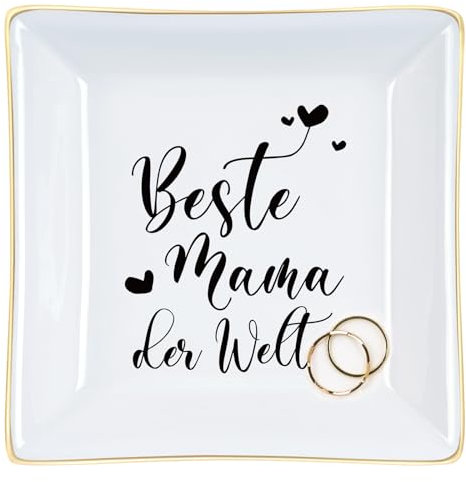 Joymaking Mama Dekoschale Mama Geschenk, Geburtstagsgeschenk Schmuckschale, Schmucktablett mit Beste MAMA der Welt, Danke Geschenke für Mama zum Geburtstag Muttertag