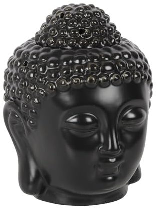 something different Something Different Buddha Head Oil Burner (5.5 x 3.5 x 3.5 in) (Black)