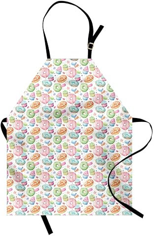 ABAKUHAUS Dessert Kochschürze 2-er Pack, Geschlagen gesahnten Muffin, Unisex-Küchenlätzchen mit verstellbarem Hals für Kochen Gartenarbeit, 67 cm x 80cm, Grün Rosa