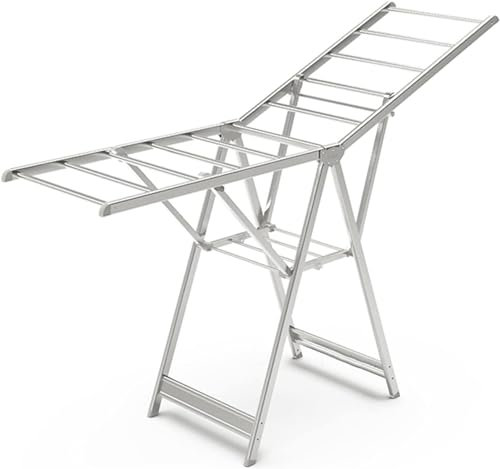 Wäscheständer, Wäscheständer mit 2 Ebenen, zusammenklappbarer tragbarer Trockner für drinnen und draußen für Kleidung, Handtücher und Steppdecken, höhenverstellbar, Wäscheständer, Handtuchständer für