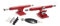 SPITBOARDS 36 mm Fingerboard Pro Trucks by, Real Lock Nuts, Rubber Urethane Bushings, Optimised Hanger, Width 36 mm, for Fingerboard Tuning and Assembling (Red)
