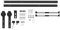 HOMCOM 6,6FT/200cm Herrajes para Puerta Corredera Kit para Puerta Corredera con Amortiguador sin Perforación Kit de Accesorios para Puerta Corrediza con 2 Rieles para Granero Negro