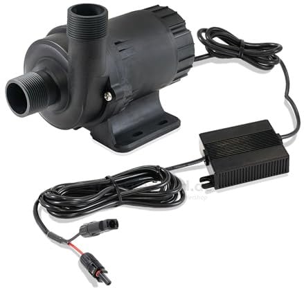 esotec universell einsetzbare Solar Umwälzpumpe 36V/DC 13500l/h 200W | CHLORWASSER geeignet | Pool-Pumpe Bachlauf-Pumpe Filter-Pumpe Tauchpumpe Außenpumpe Solarpumpe | wasserdicht IP68 100839