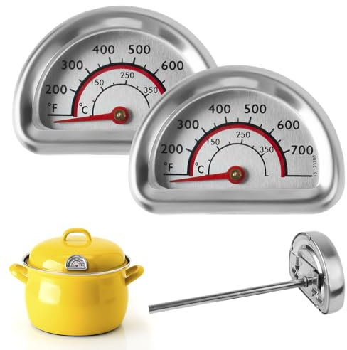 Termómetro Para Horno Omnia, Termómetro Para Barbacoa, Indicador De Temperatura 0~350 ℃, Termómetro Para Horno De Leña, Termómetro De Horno De Esfera Grande De Acero Inoxidable Para Cocina Hornear
