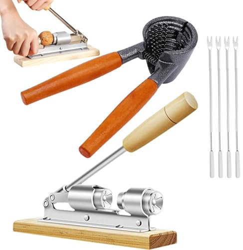 Strumento per schiaccianoci, Clip per Castagne schiaccianoci,Macchina per Aprire Le pinze per Dadi per carichi Pesanti Regolabile - Set di pelapatate ergonomico e Riutilizzabile per Aprire Facilmente