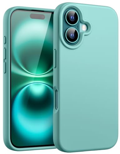 JETech Liquid Silicone Case for iPhone 16 6.1-Inch, Silky Soft Touch Full-Body Protective Phone Case, Anti-Scratch Shockproof Cover with Microfiber Lining (Teal)