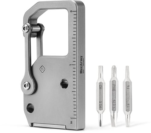 MecArmy EH4 Titanium Multi-Tool EDC Karabiner Schlüsselanhänger mit 3 Arten Schraubendreher