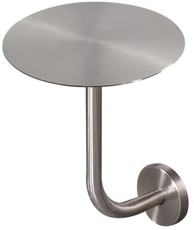 TWHZSAI Runder Stehtisch, silberner Kneipentisch aus Edelstahl mit L-förmiger Wandhalterung, Moderne Cocktailtische für Partys, Wohnzimmer, Küche, Esszimmer, Bistrotisch (40 x 40 x 45 cm)