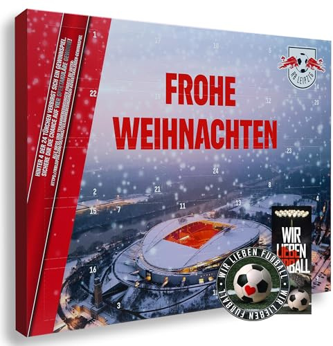 RB Leipzig Adventskalender gefüllt mit Schokolade RBL - Plus Aufkleber + Lesezeichen Wir lieben Fußball