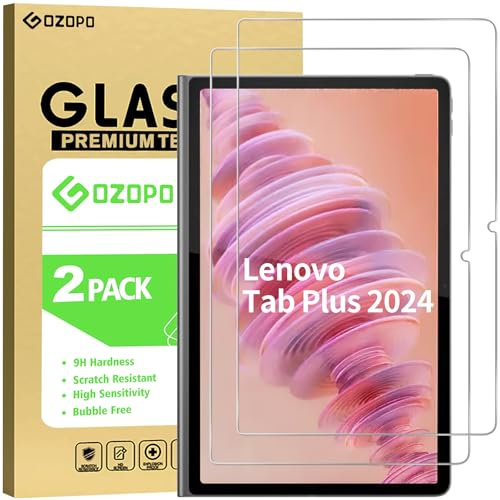 GOZOPO for Lenovo Tab Plus (2024) 11.5 inch Screen Protector, 9H Tempered Glass Film, Anti Fingerprints, No Bubbles [2 Pack]
