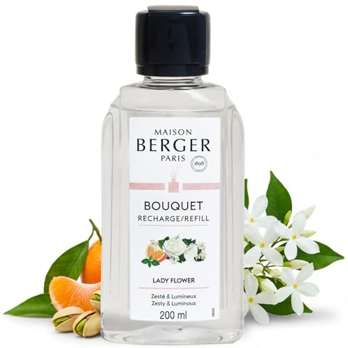 MAISON BERGER Nachfüllung Duftbouquet Lady Flower 200 ml | Nachfüllung Lady Flower 200 ml für Duftbouquet, kontinuierliche Diffusion ca. 4 Wochen