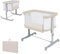 DREAMADE 3 en 1 Lit Cododo Bébé avec Matelas Lit Berceau Nouveau-né Pliant à Hauteur Réglable,Inclinaison 10°,Roues Universelles avec Frein Charge 9 KG 0-6 Mois(Beige)