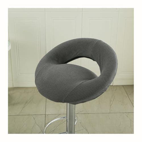 Mswborml Rund Barhocker Bezug mit Lehne Hohler 2/4er Set, Drehbare Bezug für Barhocker Rund mit Lehne, Stretch Stuhlhussen Barhocker mit Gummiband, Waschbar Bezug für Küchenbarhocker,I,1PC