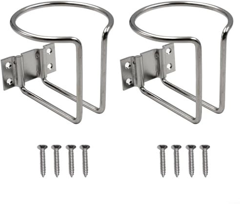 Portavasos de acero inoxidable 304, 2 unidades para yates, camiones y otras superficies planas (plateado)