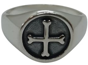 Herren-Siegelring aus Sterlingsilber mit Kreuz – 925 gestempelt, nickelfrei