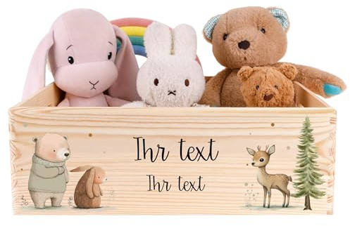 Creative Deco Personalisierte Geschenke Baby Holzkiste Spielzeugkiste mit | Wunschnamen | Spielzeug Aufbewahrung | Aufbewahrungsbox Kinder Spielzeugbox Geschenkkiste Geschenkbox Erinnerungsbox