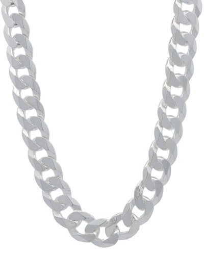 Panzerkette Halskette Breite 7,8 mm - 925 Sterlingsilber Auswahl, Kettenlänge:45 cm Damenkette