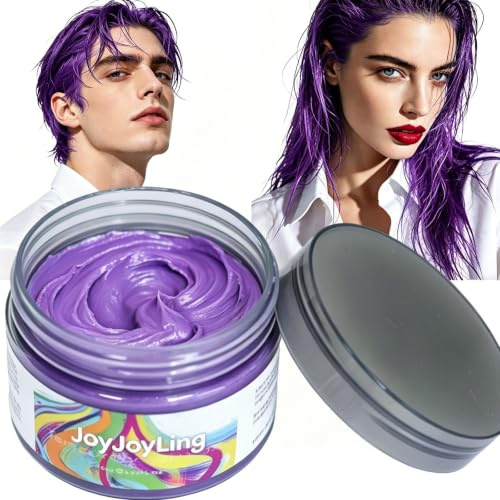 Tinte para el cabello morado natural temporal lavable colores de pelo cera hombres mujeres coloración mate peinado cera para fiesta cosplay Halloween 120 g