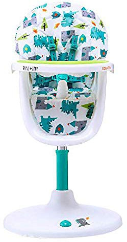 Cosatto 3 Sixti Highchair – Height Adjustable, Swivel, Removable Tray, from 6 Months to Toddler, Perfect for Weaning & Feeding (Dragon Kingdom)