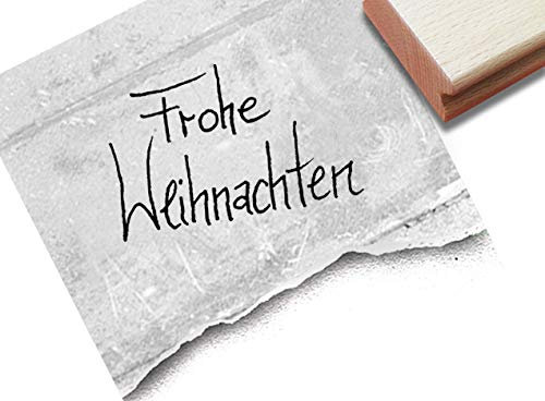 Stempel Weihnachtsstempel FROHE WEIHNACHTEN - Textstempel Karten Geschenkanhänger Geschenk Weihnachtsdeko - zAcheR-fineT