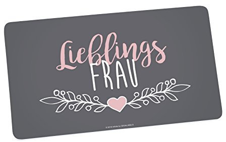 infinite by GEDA LABELS (INFKH) Board Favourite Wife 5X14, 5 cm Melamine Breakfast Board 23.5 x 14 x 0.5 cm, Grey/Pink