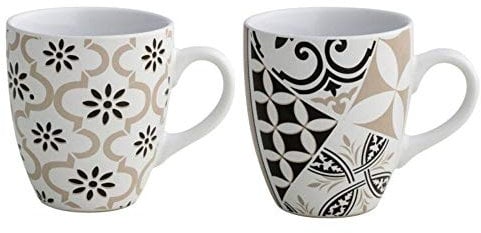 Brandani 53178 Alhambra Tazza, Set 2 pezzi, Stoneware multicolore